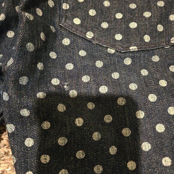 J Crew Toothpick Ankle Skinny Jeans Polka Dot Dark Blue White 25 - Picture 4 of 5